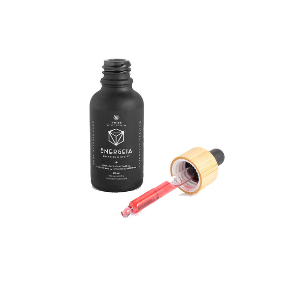 opened bottle of energeia 